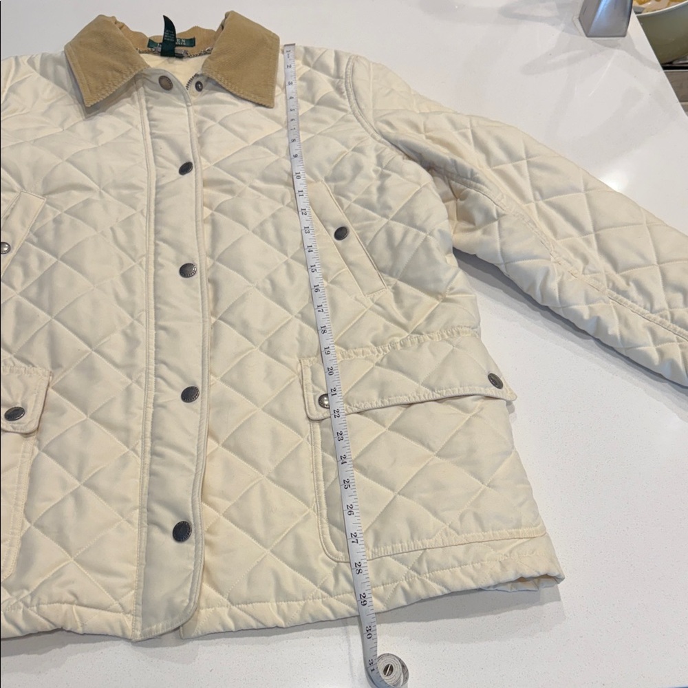 Lauren Ralph Lauren Beige Quilted Utility Jacket - Picture 8 of 9